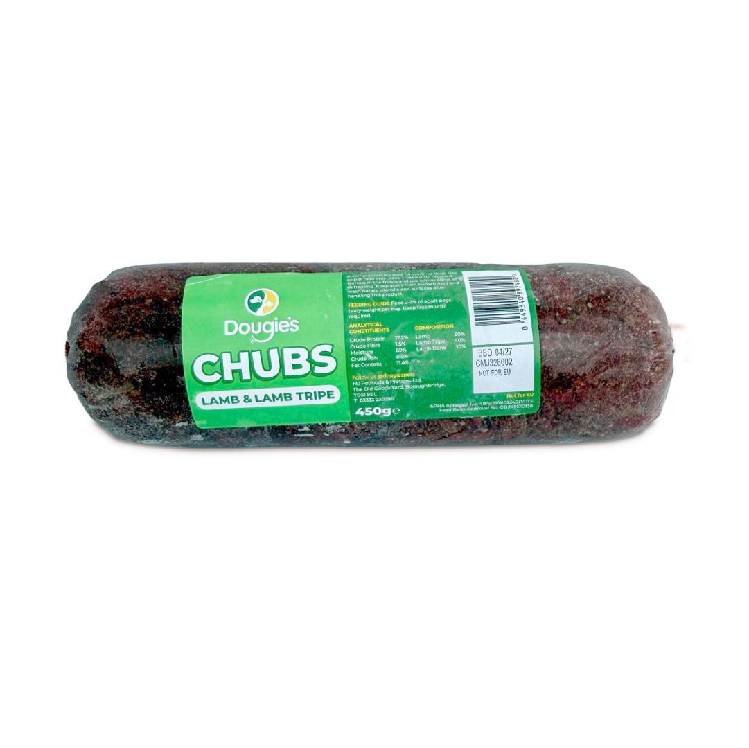 Dougies Lamb & Lamb Tripe Chub 450g Dougies Lamb & Lamb Tripe Chub 450g
